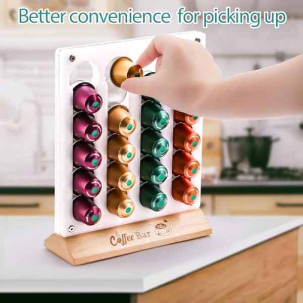 ZFGOLD 커피 포드 홀더 서랍 네스프레소 커피 포드 서랍 주최자 네스프레소 커피 포드 보관 주최자 스탠드 (유백색)
