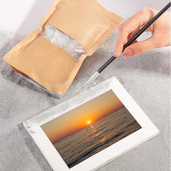 벽 페인트용 크리에이티브 데코 200g 실버 홀로그램 글리터 파우더 | 0.2mm 반짝이 가루 반짝이 지팡이 | 색상 첨가제 네일 래커 및 에폭시 수지 첨가제 | 아트 크래프트 