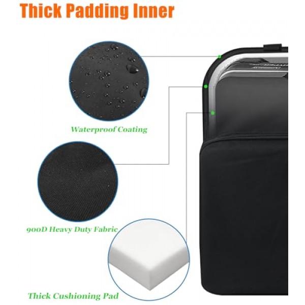 WOMACO 캠프 스토브 운반 가방, 두꺼운 패딩이 있는 휴대용 캠핑 스토브 운반 케이스, 캠프 셰프 2버너 스토브용 고강도 방수 스토브 가방(검은색)