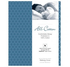 National Allergy 100% 면 매트리스 프로텍터 - 90 x 200 x 15cm - 화이트 - 저자극성, 먼지 진드기 및 빈대 방지, 통기성 - 지퍼 커버 90 x 200 x 15cm