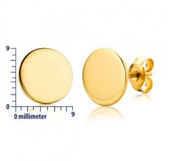 Miore 주얼리 여성용 라운드 디스크 이어링 옐로우 골드 9캐럿 / 375골드