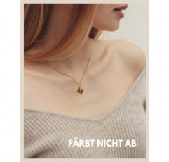 GD GOOD.designs EST. 2015 18캐럿 골드 문자 목걸이 - 방수 I A-Z 펜던트 I 이니셜 문자 체인이 있는 여성을 위한 피부 친화적인 목걸이