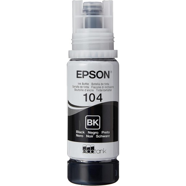 Epson EcoTank ET-2856 인쇄/스캔/복사 Wi-Fi 잉크 탱크 프린터, 최대 3년치 잉크 포함 및 Epson EcoTank 104 검정 정품 잉크병 + 검정 정품 잉크병 ET2856