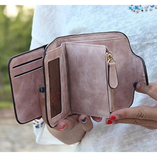 Diyafas 빈티지 여성용 지갑 카드 소지자 지갑 곡선 소형 지갑 동전 주머니가있는 여성용 지갑 Money Organizer