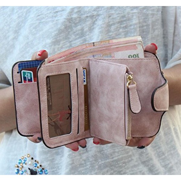 Diyafas 빈티지 여성용 지갑 카드 소지자 지갑 곡선 소형 지갑 동전 주머니가있는 여성용 지갑 Money Organizer