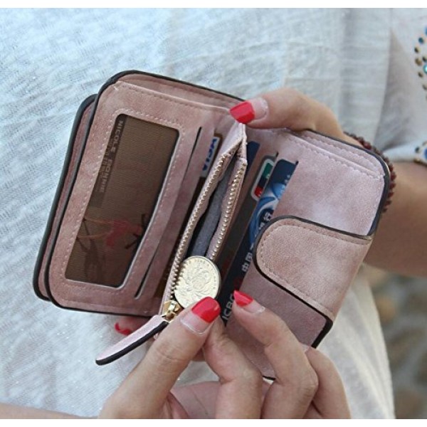 Diyafas 빈티지 여성용 지갑 카드 소지자 지갑 곡선 소형 지갑 동전 주머니가있는 여성용 지갑 Money Organizer