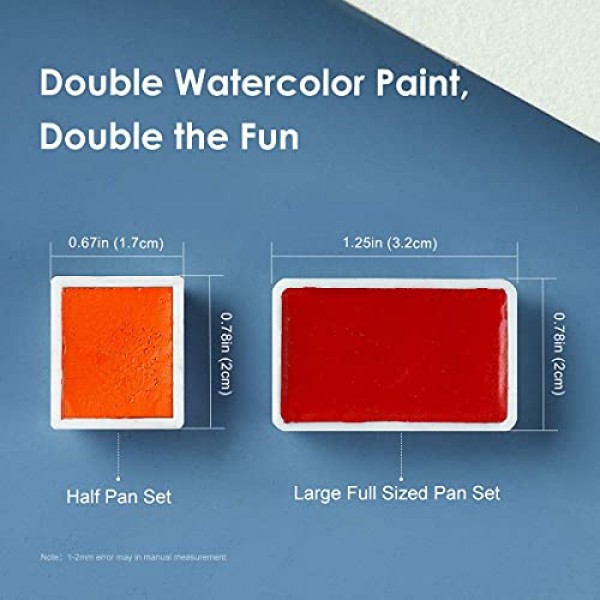 Paul Rubens 수채화 물감 세트 풀 팬, 24가지 생생한 색상 포켓 상자에 금속 링이 있는 수성 착색 페인트, 높은 투명도 강렬하고 내구성이 강하고 백악질 없음, 학생, 어린