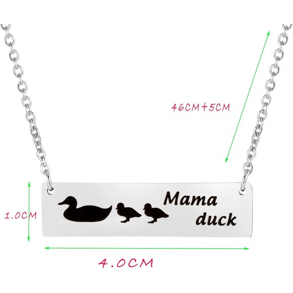 Mysomy 엄마 오리 목걸이 엄마 오리 바 목걸이 어머니와 어린이 목걸이 어머니의 날 선물 Mama 2-Duck 목걸이