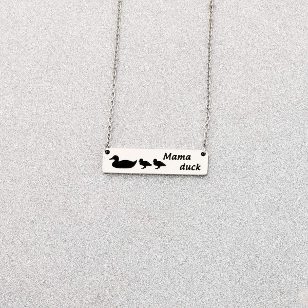 Mysomy 엄마 오리 목걸이 엄마 오리 바 목걸이 어머니와 어린이 목걸이 어머니의 날 선물 Mama 2-Duck 목걸이