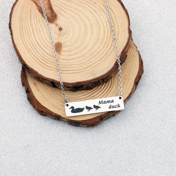 Mysomy 엄마 오리 목걸이 엄마 오리 바 목걸이 어머니와 어린이 목걸이 어머니의 날 선물 Mama 2-Duck 목걸이
