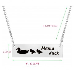 Mysomy 엄마 오리 목걸이 엄마 오리 바 목걸이 어머니와 어린이 목걸이 어머니의 날 선물 Mama 2-Duck 목걸이