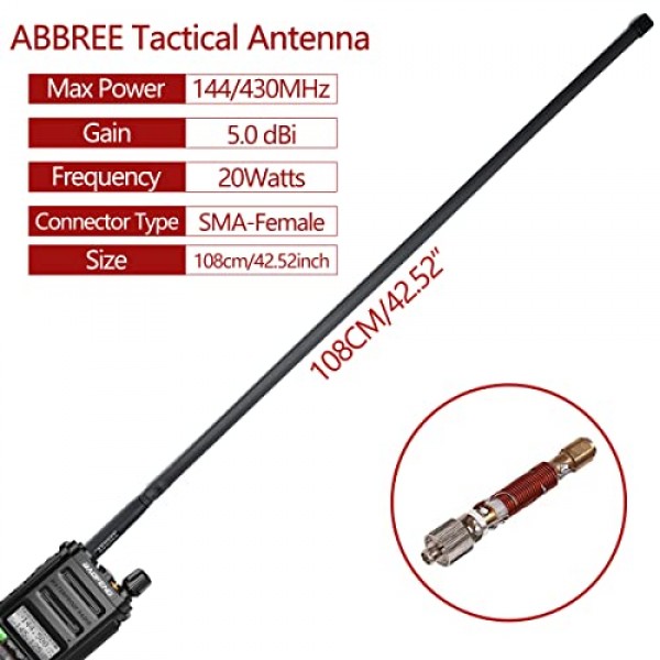 2팩 BAOFENG UV-9R PRO 삼중 전원 듀얼 밴드 IP67 방수 양방향 라디오 장거리 충전식 워키토키(추가 ABBREE 42.5인치 전술 안테나 포함)