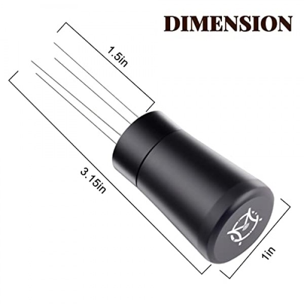 Magicafé WDT 도구 커피 브러시가 포함된 에스프레소 분배 도구 세트, 바늘 에스프레소 교반기 스프링 와이어, 에스프레소 액세서리, 알루미늄 손잡이가 있는 에스프레