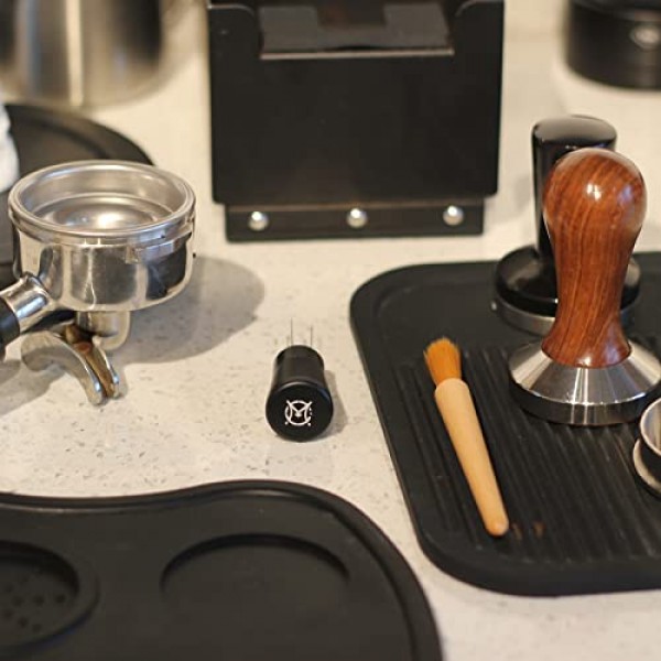 Magicafé WDT 도구 커피 브러시가 포함된 에스프레소 분배 도구 세트, 바늘 에스프레소 교반기 스프링 와이어, 에스프레소 액세서리, 알루미늄 손잡이가 있는 에스프레