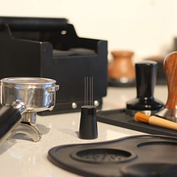 Magicafé WDT 도구 커피 브러시가 포함된 에스프레소 분배 도구 세트, 바늘 에스프레소 교반기 스프링 와이어, 에스프레소 액세서리, 알루미늄 손잡이가 있는 에스프레