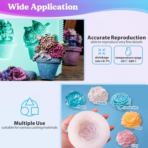 LET'S RESIN 액체 실리콘 고무, 21.16oz/625ml 실리콘 몰드 제작용 반투명 실리콘, DIY 수지 몰드, 몰드 제작, 공예, 보석 제작용 1:1 비율 실리콘 21oz