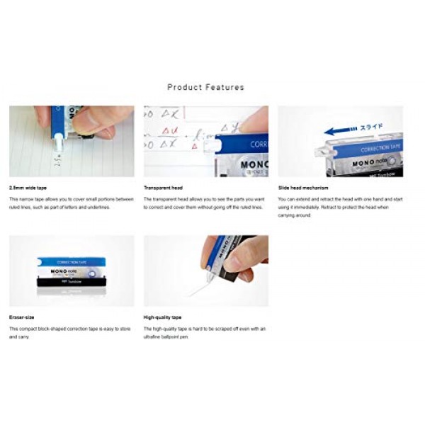 수정 테이프 MONO note [표준] W 2.5mm × 4m CT-YCN2.5 (일본 수입)