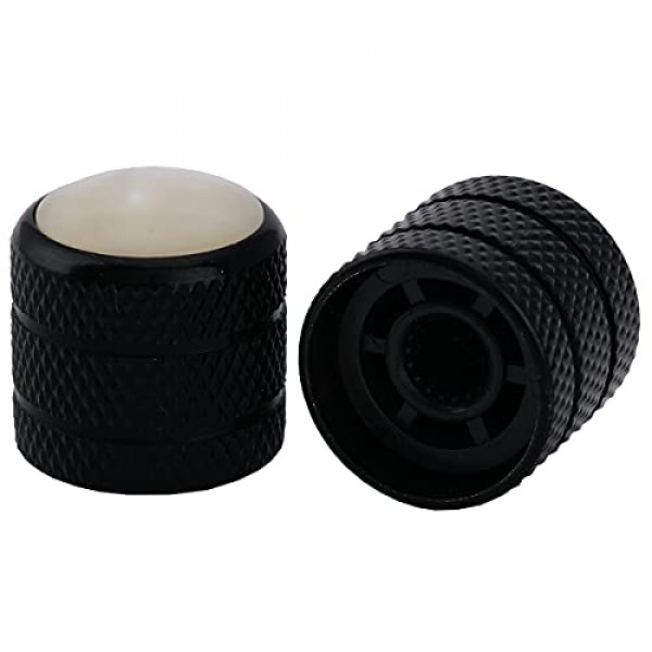 Musiclily Pro 미터 크기 스틸 화이트 펄 탑 텔레 돔 손잡이 수입 펜더 텔레캐스터 일렉트릭 기타/정밀 베이스, 블랙(2개 세트)