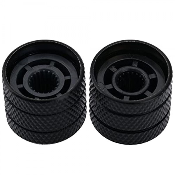 Musiclily Pro 미터 크기 스틸 화이트 펄 탑 텔레 돔 손잡이 수입 펜더 텔레캐스터 일렉트릭 기타/정밀 베이스, 블랙(2개 세트)