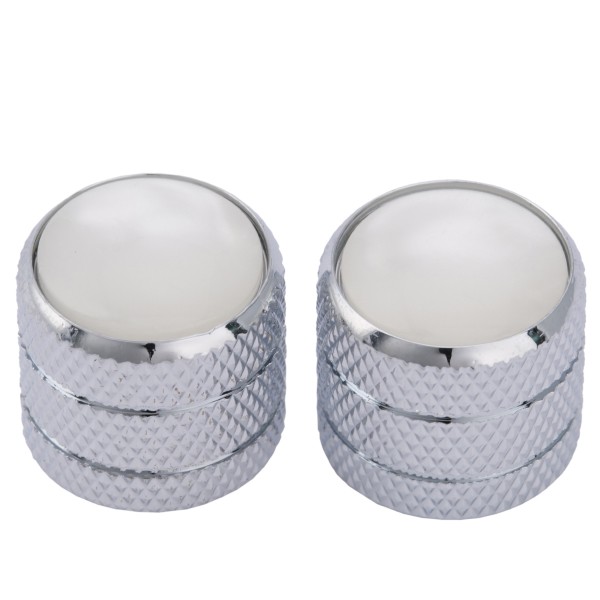 Musiclily Pro 미터 크기 스틸 화이트 펄 탑 텔레 돔 손잡이 수입 펜더 텔레캐스터 일렉트릭 기타/정밀 베이스, 블랙(2개 세트)