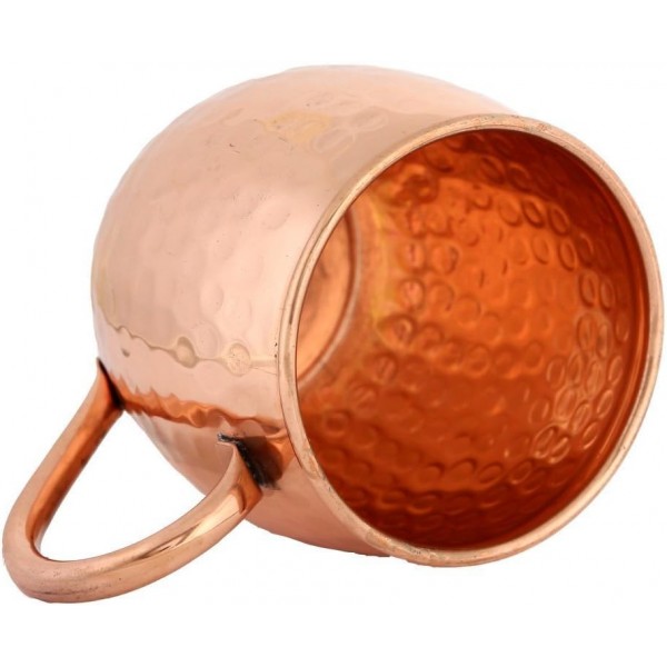 Zap Impex Pure Copper Moscow Mule Barrel Mug, No Plating, Hammered Copper, 모든 냉장 음료 및 바 또는 가정을 접대하기에 적합, 그레이트 바 선물 2개 세트