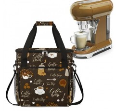 커피 머그 커피 콩 커피 메이커 휴대용 가방, 커피 머신 여행용 보관 토트 백 K-Mini 또는 K-Mini Plus와 호환 가능, K-Cup 포드용 포켓이 있는 휴대용 1인용 커피 브루어 케이