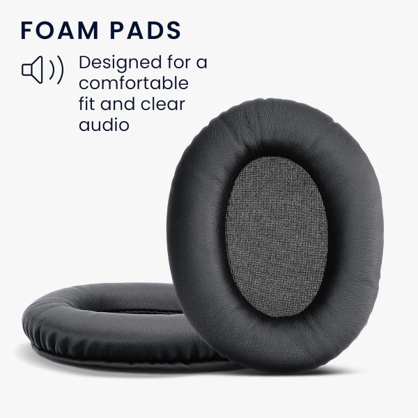 Kingston HyperX Cloud II/Cloud 2/Cloud 1 패드와 호환되는 kwmobile 2x 이어 패드 - 오버이어 헤드폰용 합성 가죽으로 만든 헤드폰 패드 블랙
