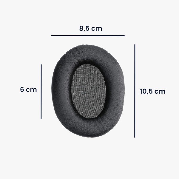 Kingston HyperX Cloud II/Cloud 2/Cloud 1 패드와 호환되는 kwmobile 2x 이어 패드 - 오버이어 헤드폰용 합성 가죽으로 만든 헤드폰 패드 블랙