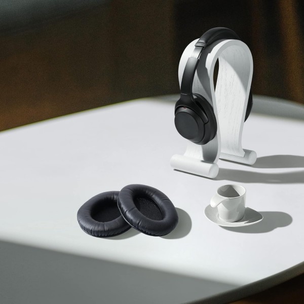 Kingston HyperX Cloud II/Cloud 2/Cloud 1 패드와 호환되는 kwmobile 2x 이어 패드 - 오버이어 헤드폰용 합성 가죽으로 만든 헤드폰 패드 블랙