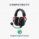 Kingston HyperX Cloud II/Cloud 2/Cloud 1 패드와 호환되는 kwmobile 2x 이어 패드 - 오버이어 헤드폰용 합성 가죽으로 만든 헤드폰 패드 블랙