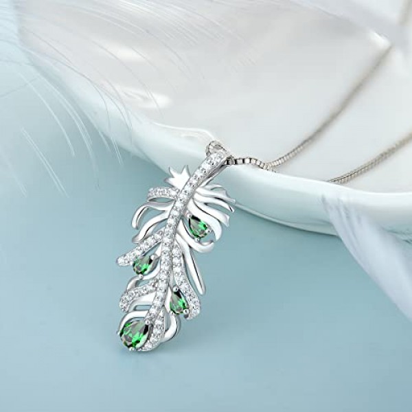 JO WISDOM 여성용 목걸이 925 실버, 체인 펜던트 깃털 주얼리, 여성용 주얼리