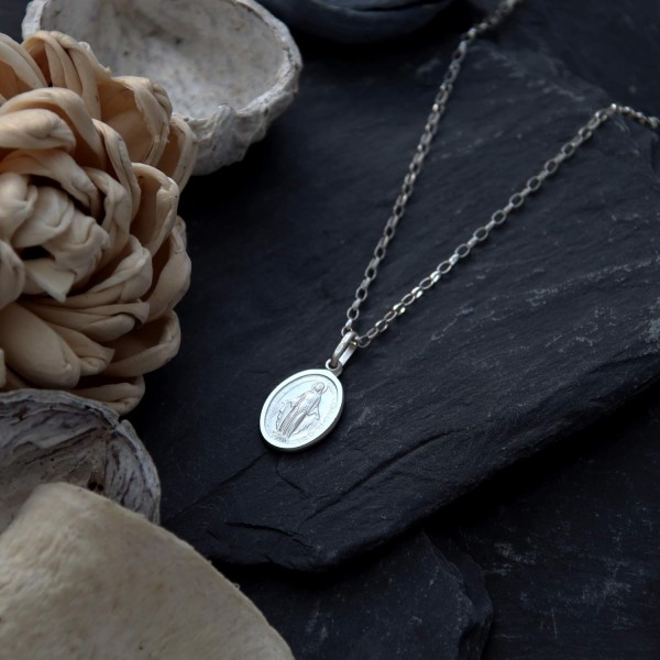 Alexander Castle 스털링 실버 기적의 메달 목걸이(14mm) 18