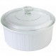 CorningWare 프렌치 화이트 1-1/2쿼트 둥근 접시와 유리 상판