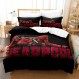 Sunangle Deadpool Duvet Cover 침구 세트 for Kids Boys - 2/3 Pieces 마이크로 화이버 이불 커버 3D Print with Pillowcases and Zip,B,Single 135x200cm(2pcs) Single 135x200cm(2pcs) B