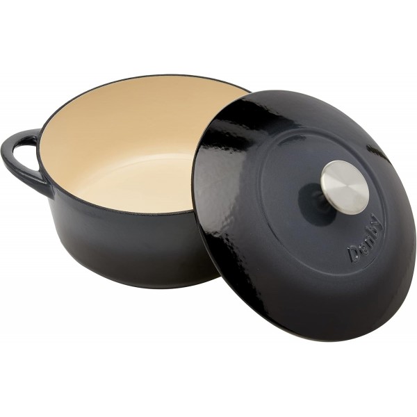 Denby Halo 캐서롤, 주철, 원형, 4L, 회색