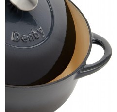Denby Halo 캐서롤, 주철, 원형, 4L, 회색