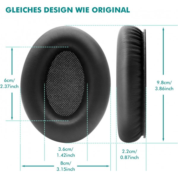 NC25/NC35 소음 차단 헤드폰 블랙과 호환되는 프리미엄 메모리 폼 및 단백질 가죽으로 Srhythm 이어 패드 교체
