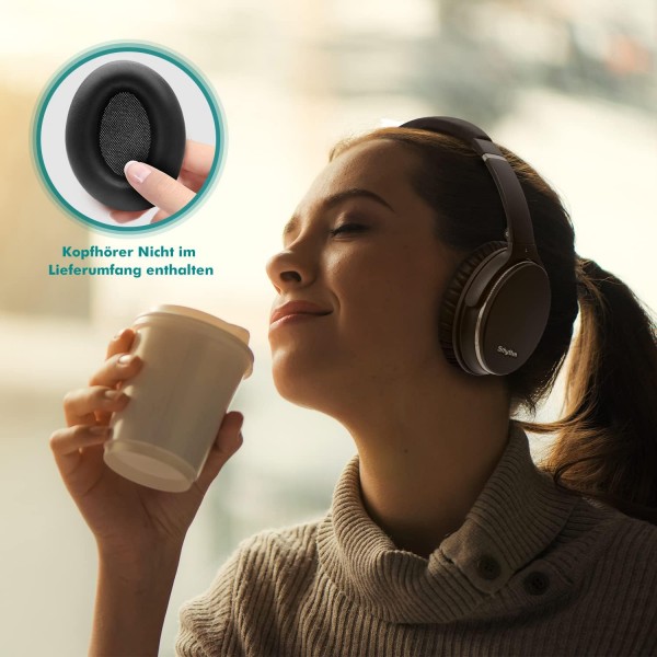 NC25/NC35 소음 차단 헤드폰 블랙과 호환되는 프리미엄 메모리 폼 및 단백질 가죽으로 Srhythm 이어 패드 교체