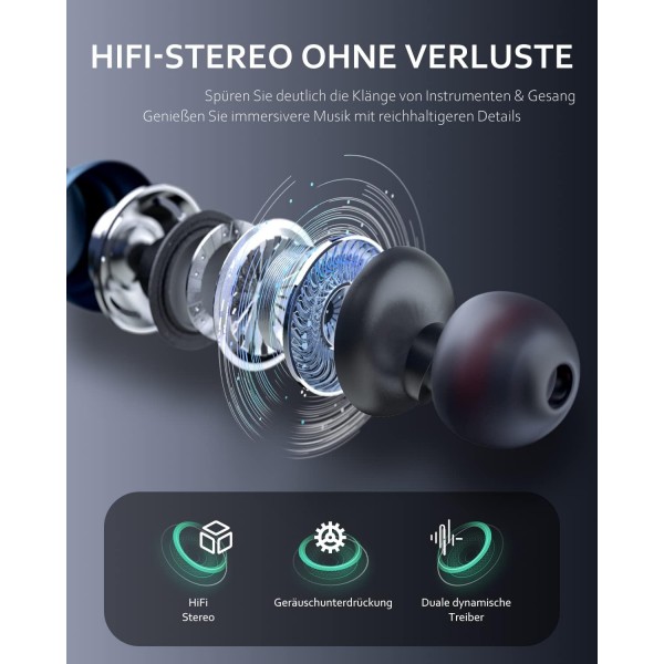 Samsung S23 S22 Ultra S21 S20 A54 A53 A33용 마이크가 있는 USB C 헤드폰, 헤드폰 소음 차단 USB C 헤드셋 인이어 헤드폰 Google Pixel 7 Pro OnePlus 11 Pro iPad 10용 케이블 유형 C 이어폰