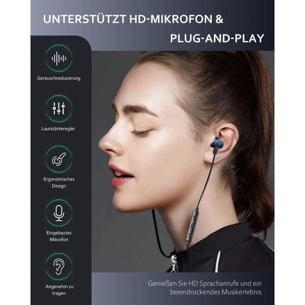 Samsung S23 S22 Ultra S21 S20 A54 A53 A33용 마이크가 있는 USB C 헤드폰, 헤드폰 소음 차단 USB C 헤드셋 인이어 헤드폰 Google Pixel 7 Pro OnePlus 11 Pro iPad 10용 케이블 유형 C 이어폰