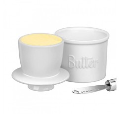 버터 크록(Butter Crock), 카운터용 물 라인이 있는 프랑스 버터 키퍼, 칼이 달린 오리지널 도자기 버터 접시. 추수감사절, 크리스마스, 어머니날을 위한 선물, JSHKY. (색상: