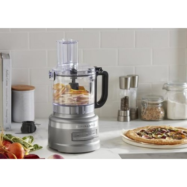 KitchenAid KFP0718CU 푸드 프로세서, 7컵, 컨투어 실버