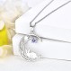 JO WISDOM 여성용 목걸이 토끼 문 실버 925 목걸이 펜던트 여성용 3A 큐빅 지르코니아 쥬얼리 포함