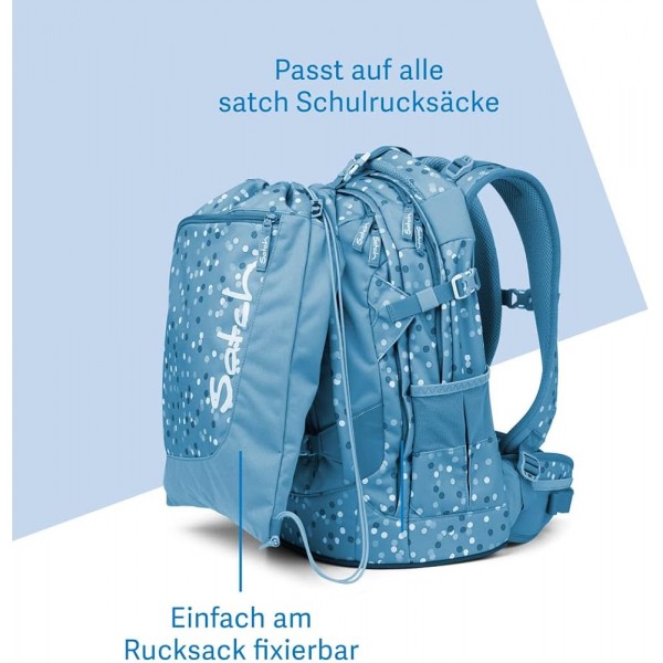 지퍼 수납공간이 있는 소녀 및 소년용 새치 스포츠 가방 체육관 가방, 12리터, 배낭은 한 사이즈 고정 가능 Betty Blue - 파란색