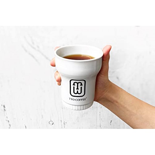 TYO COFFEE 일본 전통 하사미야키 이중벽 도자기 컵 (260ml)