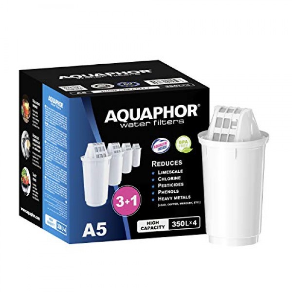 AQUAPHOR A5 정수 필터 카트리지, 4개(1팩), 흰색