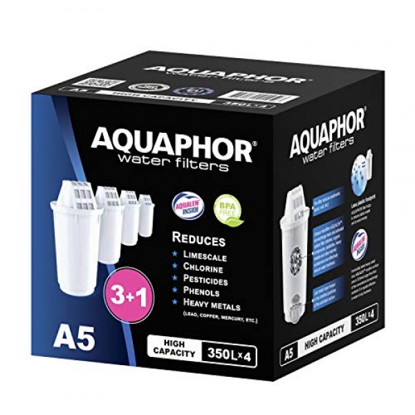 AQUAPHOR A5 정수 필터 카트리지, 4개(1팩), 흰색