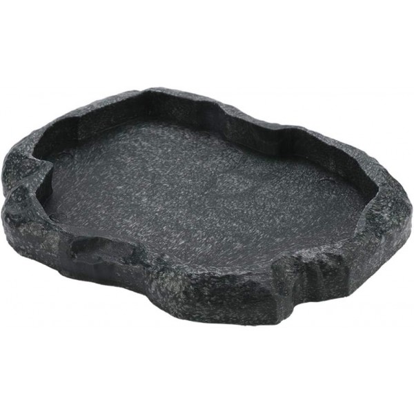 Yosoo Health Gear 식품그릇 바위장식 물그릇 물그릇 파충류&양서류용 테라리움 그릇 거북이 물그릇 식품그릇 파충류 피더(Dark Green M.)