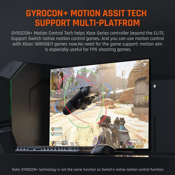 Xbox Series X|S 컨트롤러용 BIGBIG WON 무선 백 버튼 부착물, Xbox Series X|S/Xbox One/Switch/Win, 6축 자이로 모션 조준|터보|매크로 컨트롤러 패들에서 플레이하는 Armor-X Pro Mod Pack. A