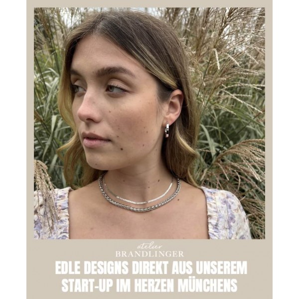 Brandlinger ® 스테이트먼트 후프 귀걸이 925 스털링 실버 주얼리 여성용 주얼리 18 캐럿(은 및 금) 여성 및 소녀용. 후프 이어링의 직경은 27.5mm입니다.